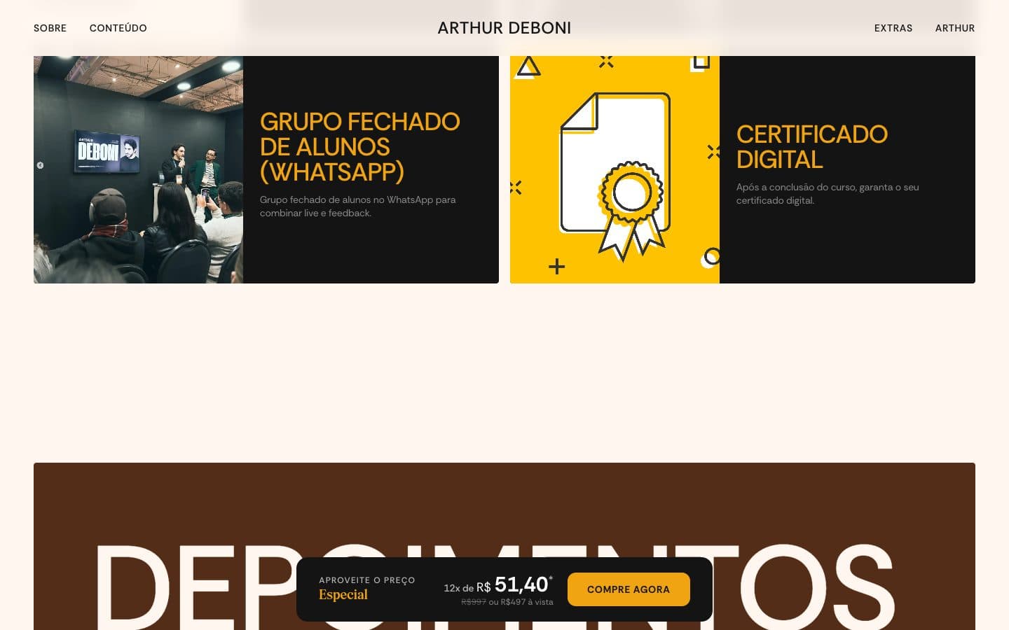 Arthur Deboni: Student group and certificate