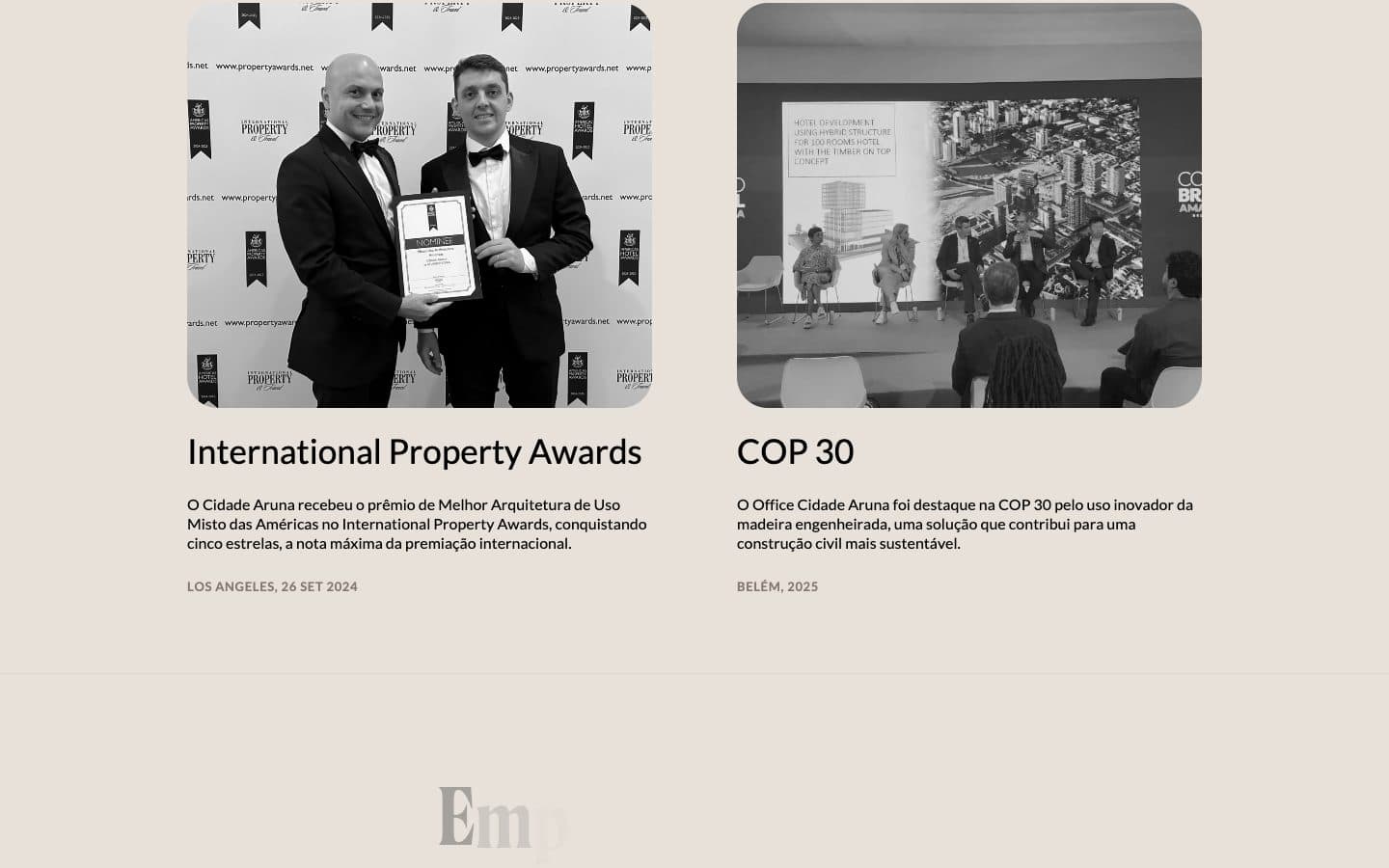 Cidade Aruna: Homepage: awards and press