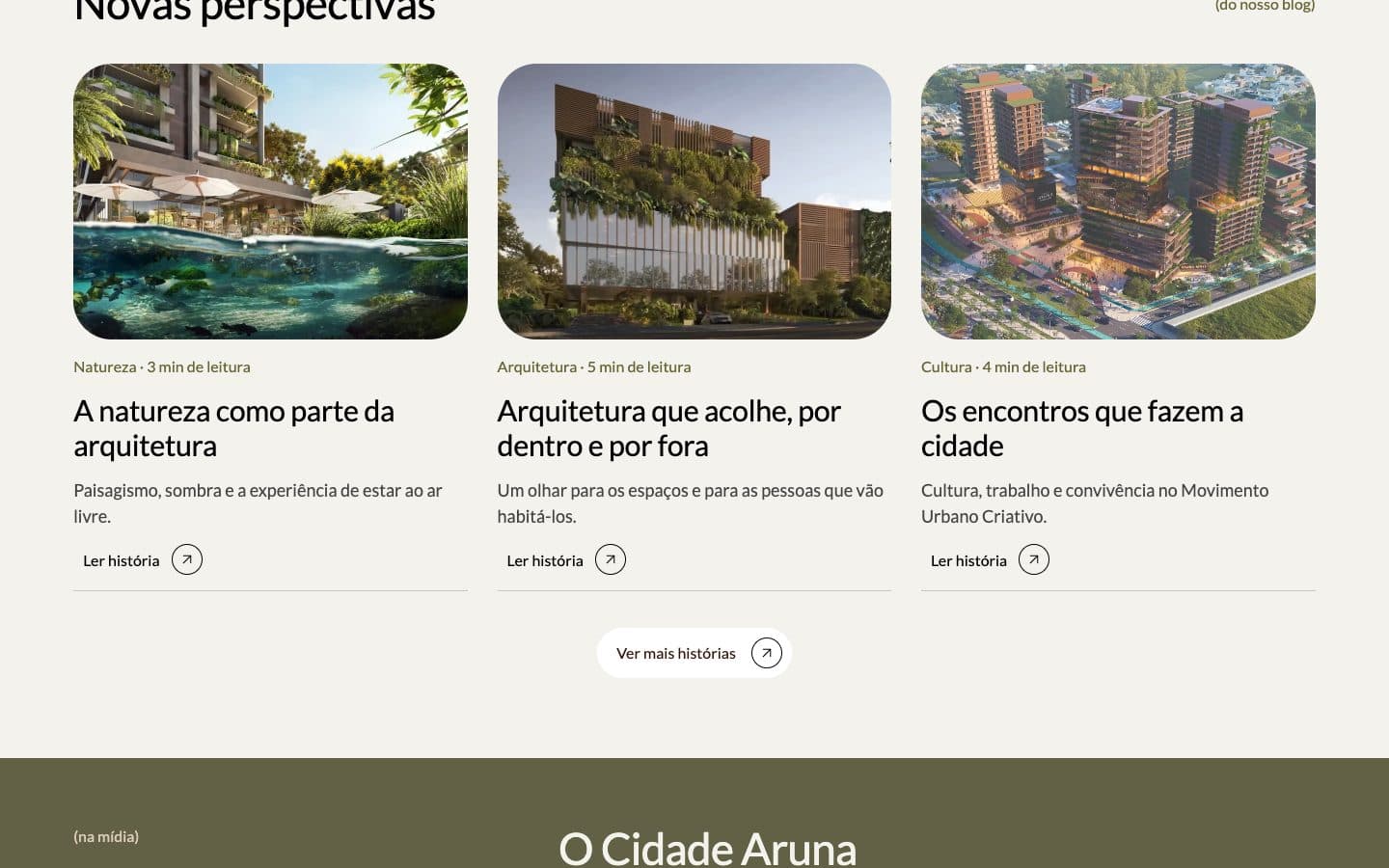 Cidade Aruna: News page: selected articles