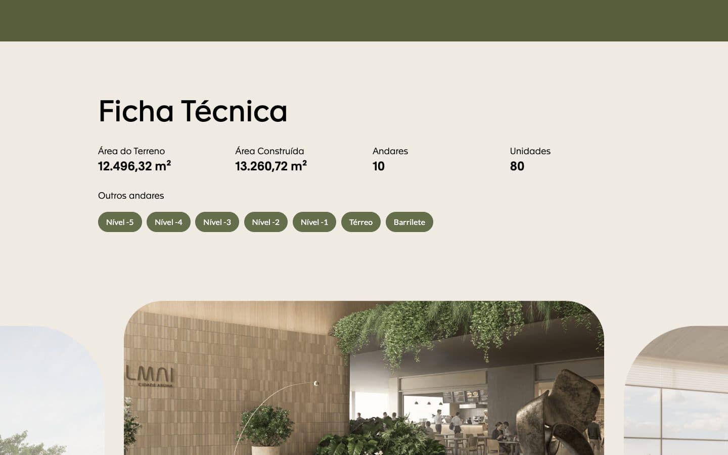Cidade Aruna: Property page: technical specifications by floor