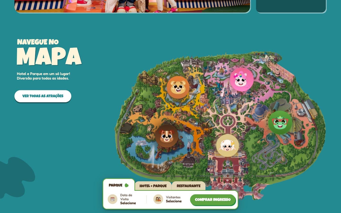 Mundo Criamigos: Illustrated map of the park