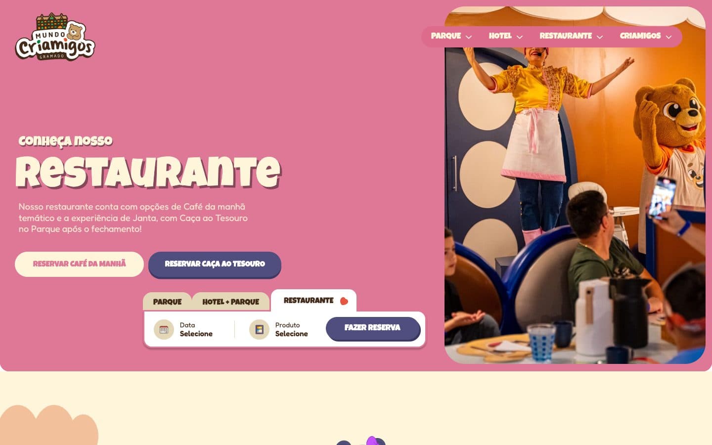 Mundo Criamigos: Restaurant page