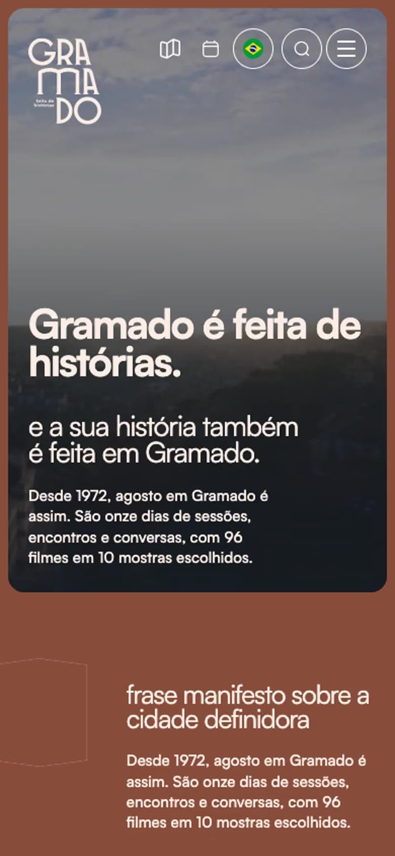 Visit Gramado: Homepage on mobile