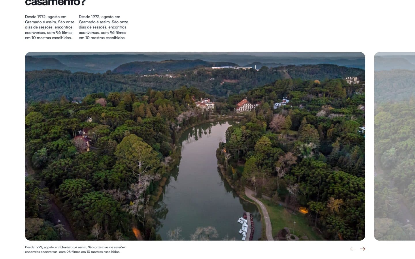Visit Gramado: Wedding landing page: image gallery