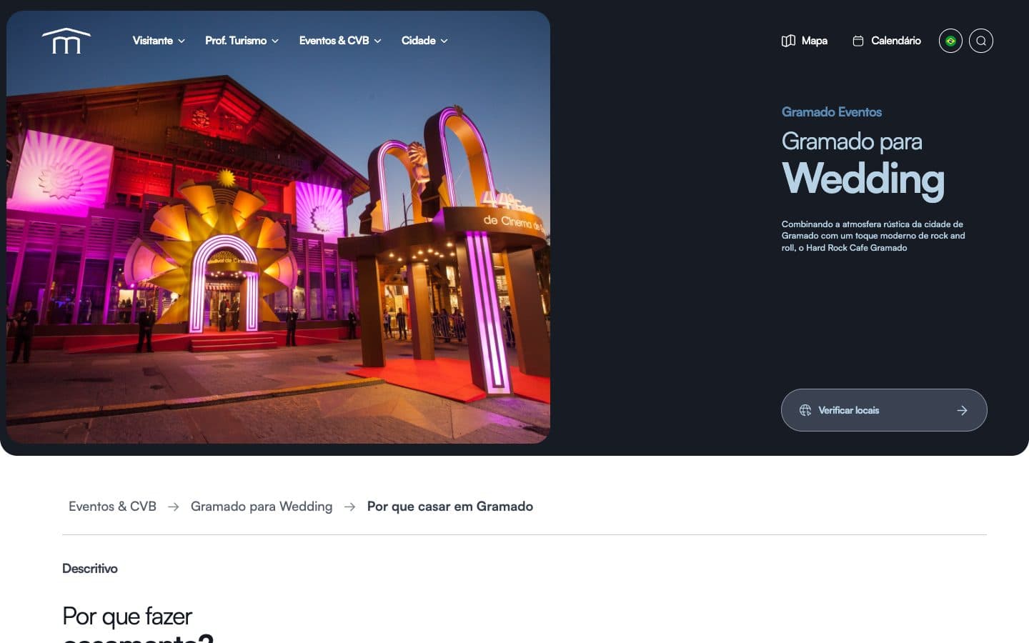 Visit Gramado: Wedding landing page